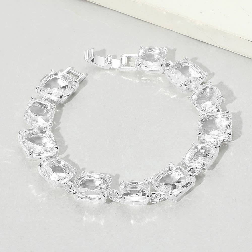Cushion Square Stone Link Evening Bracelet: Vitrail Medium
