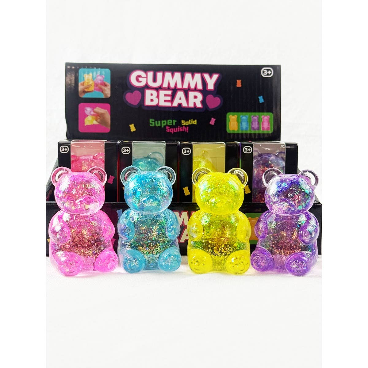 Glittered Gummy Bear Squishy Toy: MIX COLOR / ONE(12)