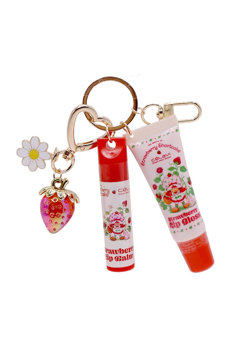 Celavi SS60095 Strawberry Gloss Balm Duo w/ Charms - 6pcs