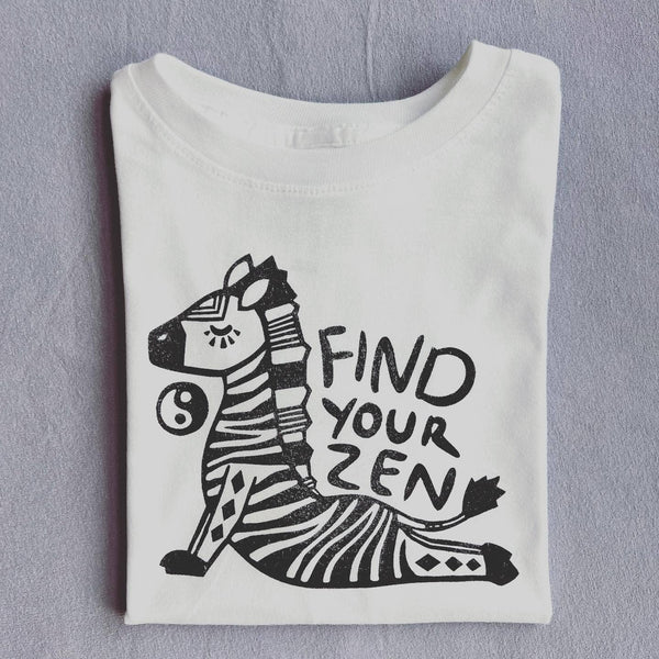 Zen Zebra Kids Tee Shirt: 2T