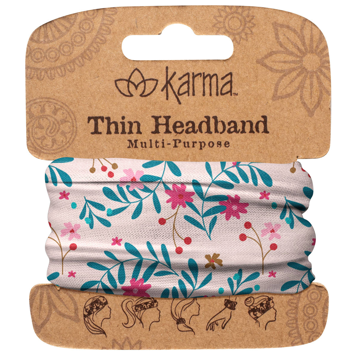 Thin Headband: Lime Floral