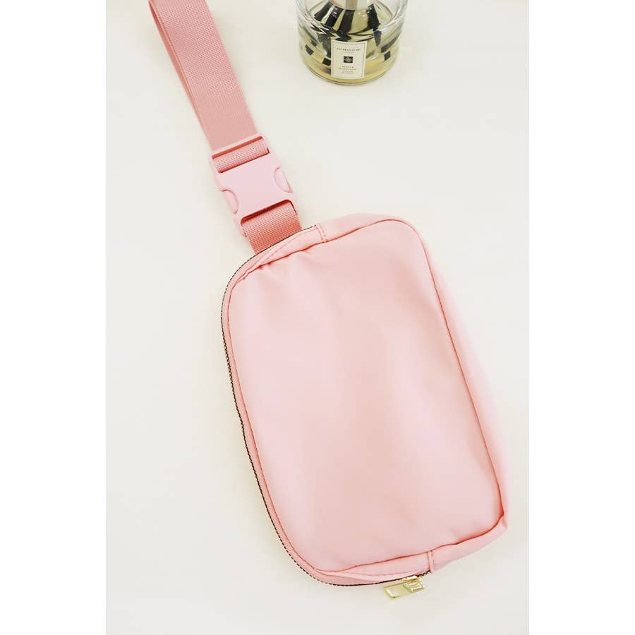 Solid Color Crossbody Fanny Pack Belt Bag: BLACK / ONE