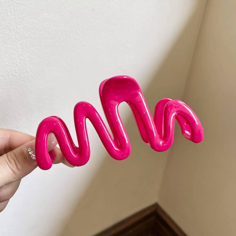 Valentine Solid Color Hair Claw Clip: Rose Red / ONE SIZE