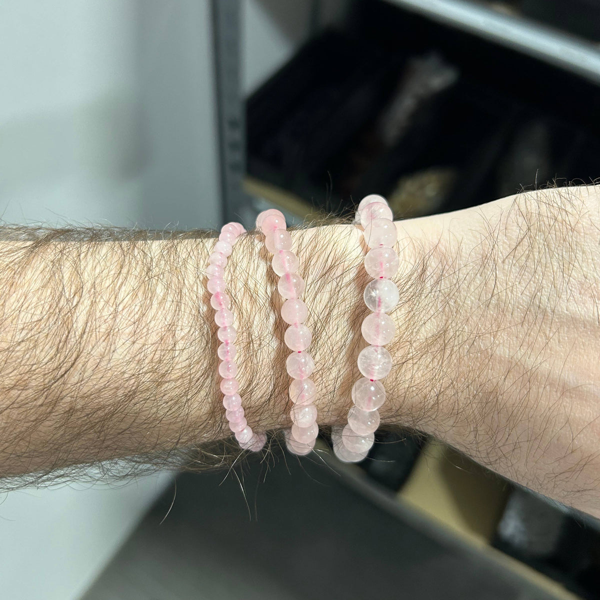 Rose Quartz Bracelet 4mm/6mm/8mm - Crystals & Stones: 8mm