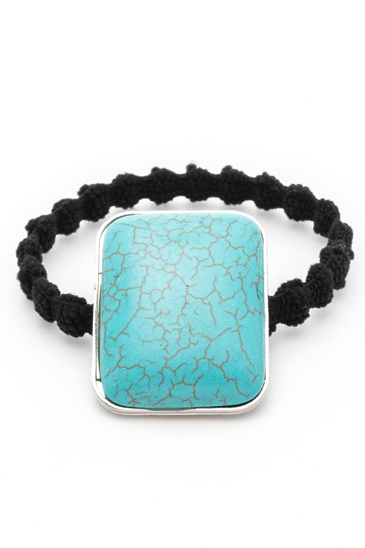 Crystal Stone Holiday Hair Tie: Clear
