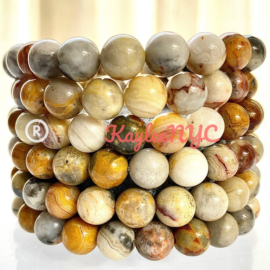 Natural Crazy Lace Agate 8mm 7.5” Crystal He