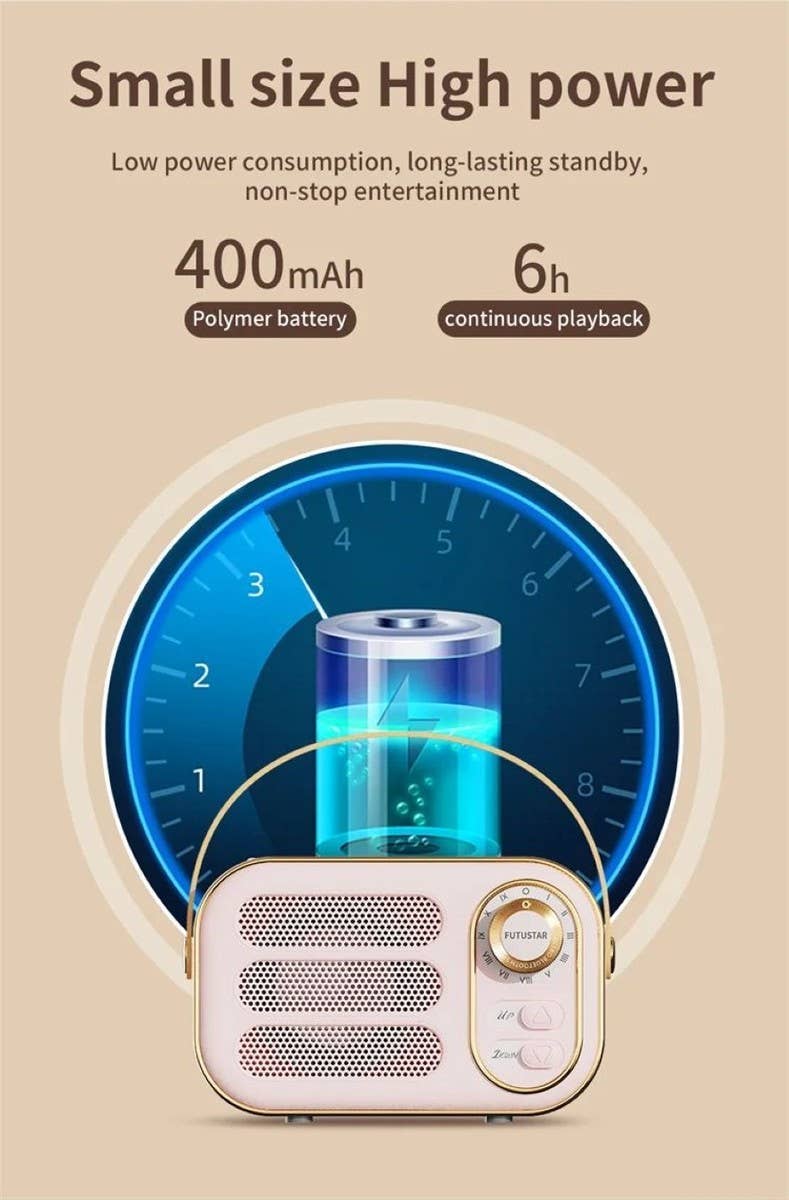 Retro Bluetooth Speaker Version 2: PINK / 1 (ONE SIZE) - Candle Queen Candles