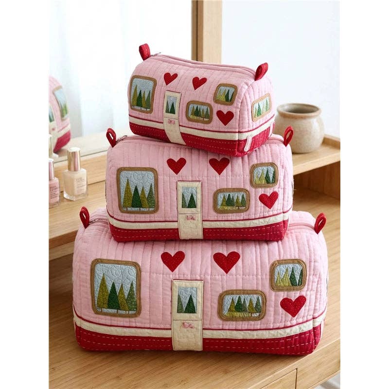 Quilted Makeup Organizer Bag Set: Style 3 / Small package G669: 6 inches x 3 inches x 3 inches