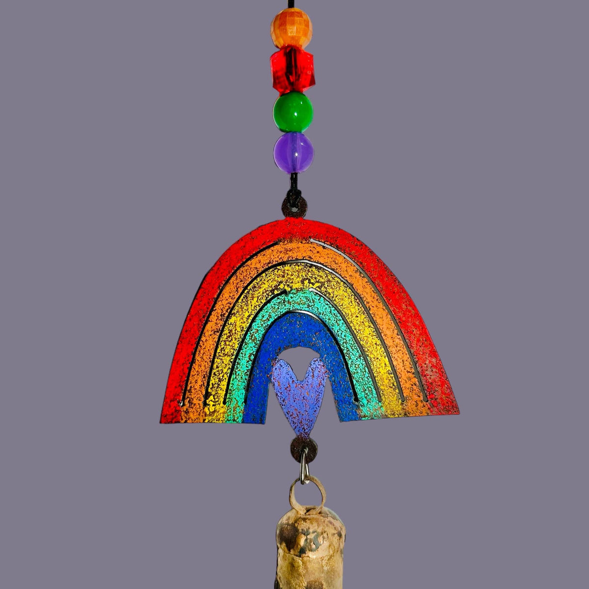 Rainbow wind chime cool pride ornaments empowerment metal