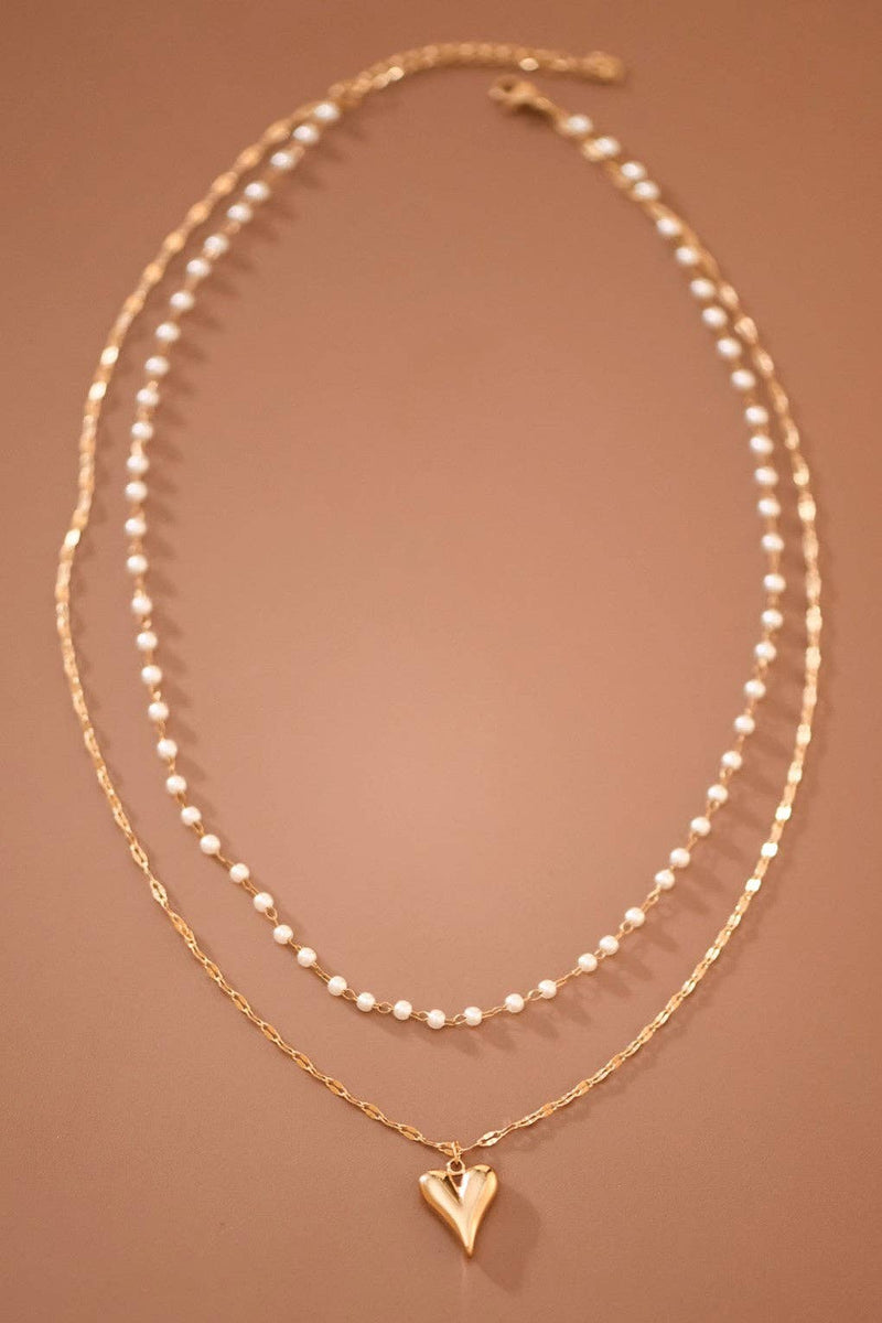 18K Gold Plated Waterproof Stainless Steel Chain Heart Necklace