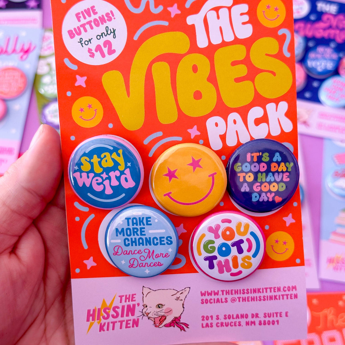 The Vibes Pack pins