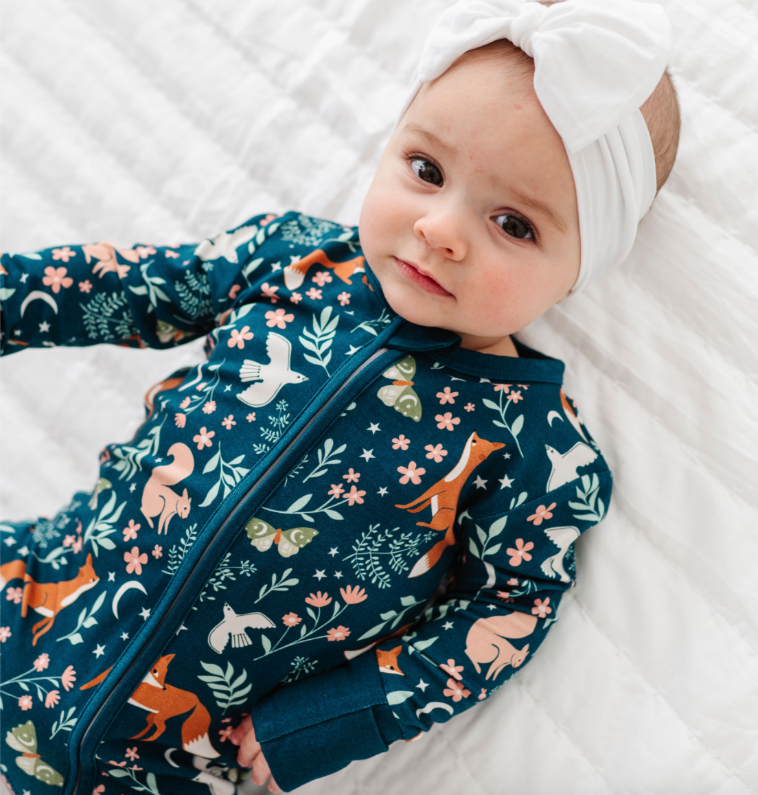 Baby Bamboo Pajamas - Bamboo Sleeper - Woodland - ALICE: 3-6m