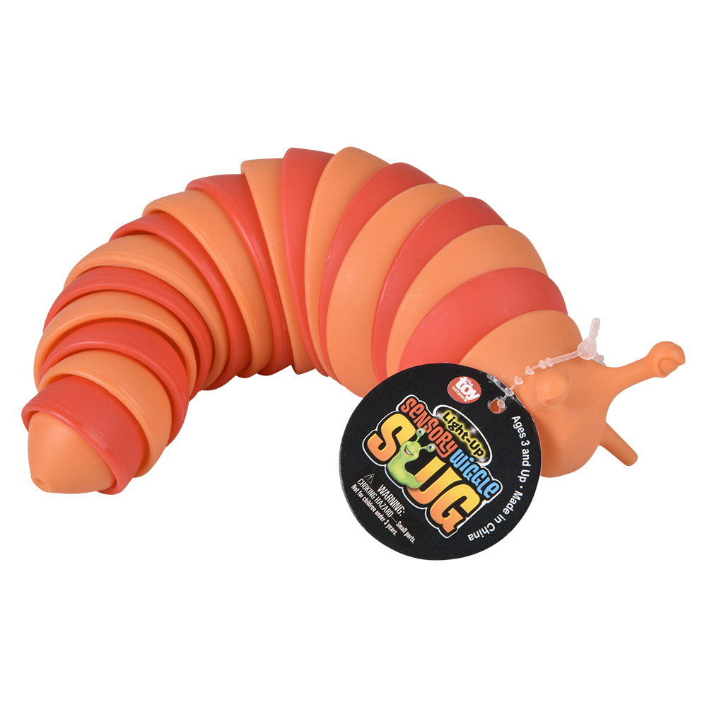 7" LIGHT-UP WIGGLE SENSORY SLUG 12CT