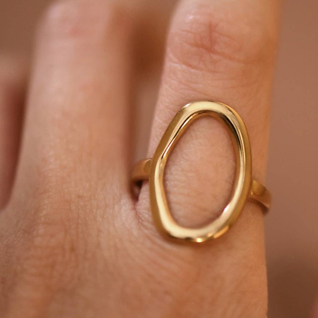 18K Gold Plated Waterproof Stainless Steel Ring