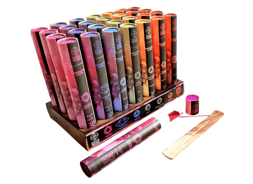 Himalayan Chakra Incense Sticks w/Burner: Sacral: Sandalwood - Candle Queen Candles