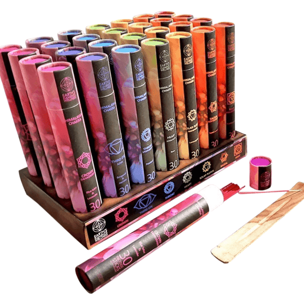 Himalayan Chakra Incense Sticks w/Burner: Sacral: Sandalwood - Candle Queen Candles