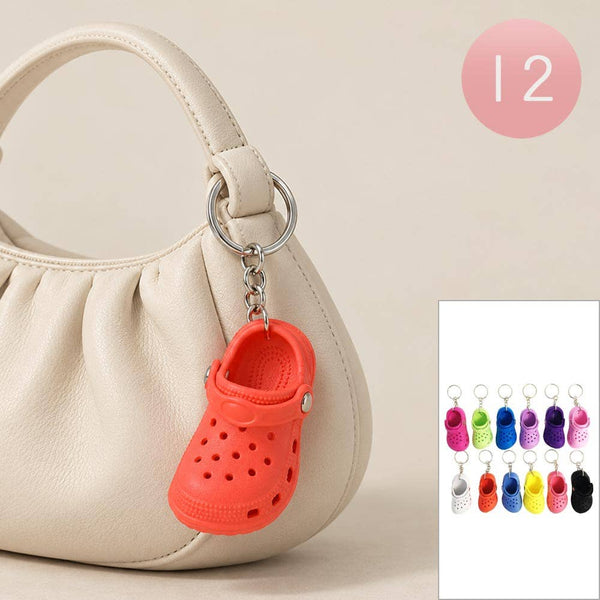 12PCS - Mini Clog Shoes Bag Charm Keychains