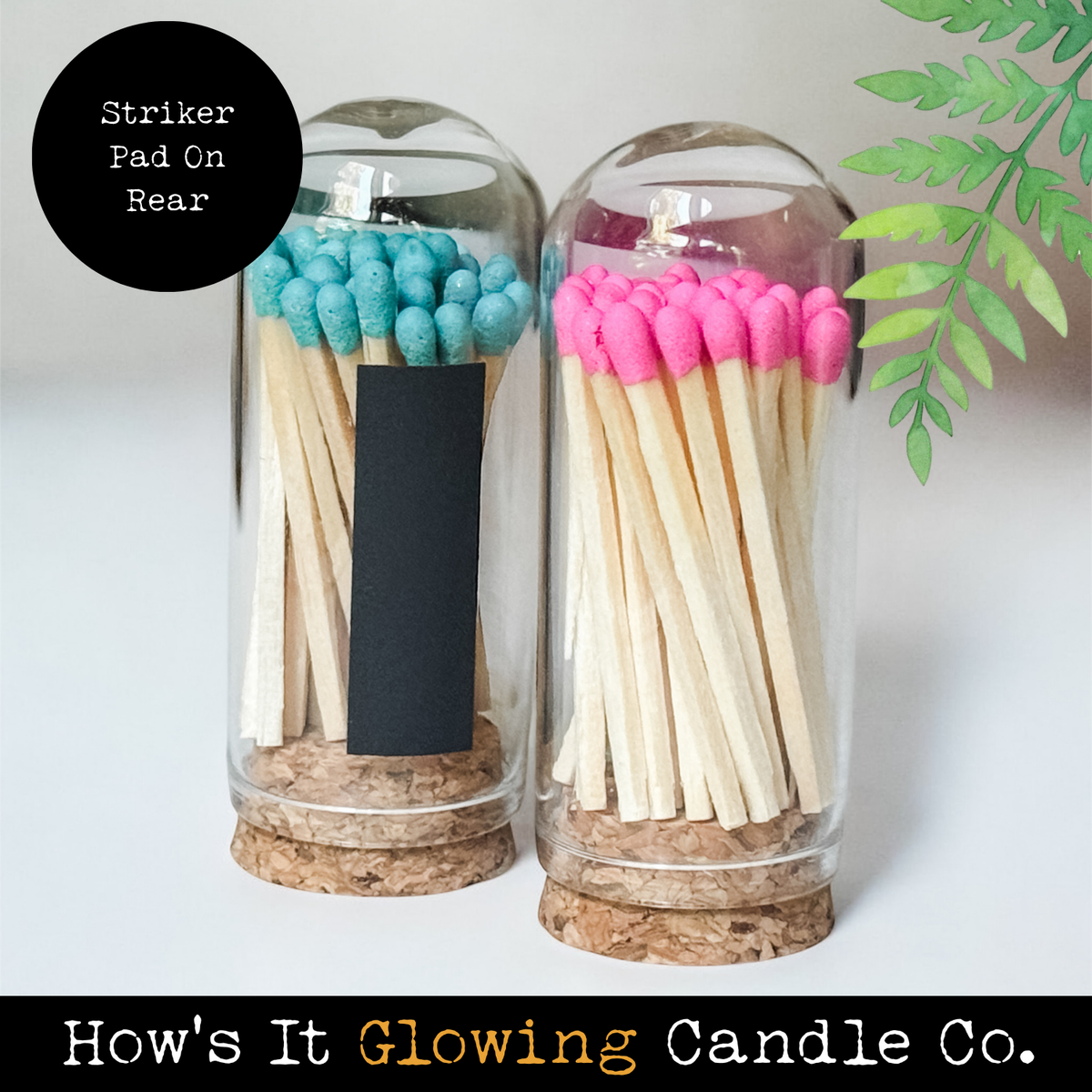 Christmas / Holidays Glass Cloche Matches | 30 Matches: Merry Christmas Red / Candy cane