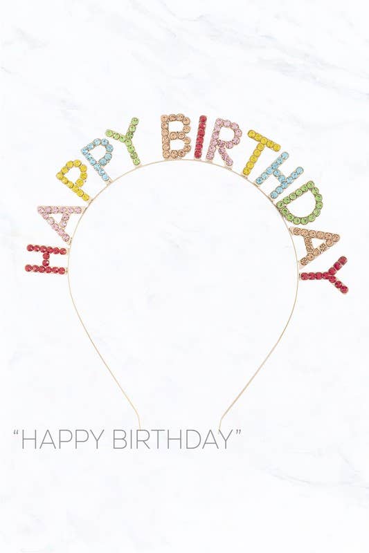 Happy Birthday Rhinestone Headband - Candle Queen Candles
