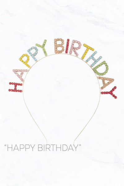 Happy Birthday Rhinestone Headband - Candle Queen Candles
