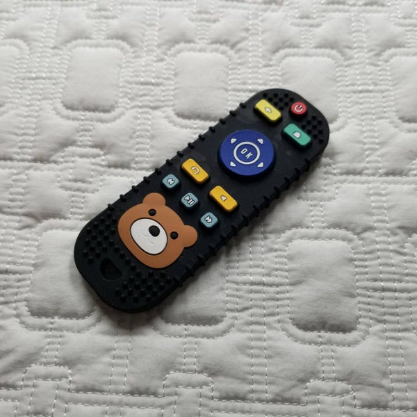 Bear Remote Control Silicone Teether: Black
