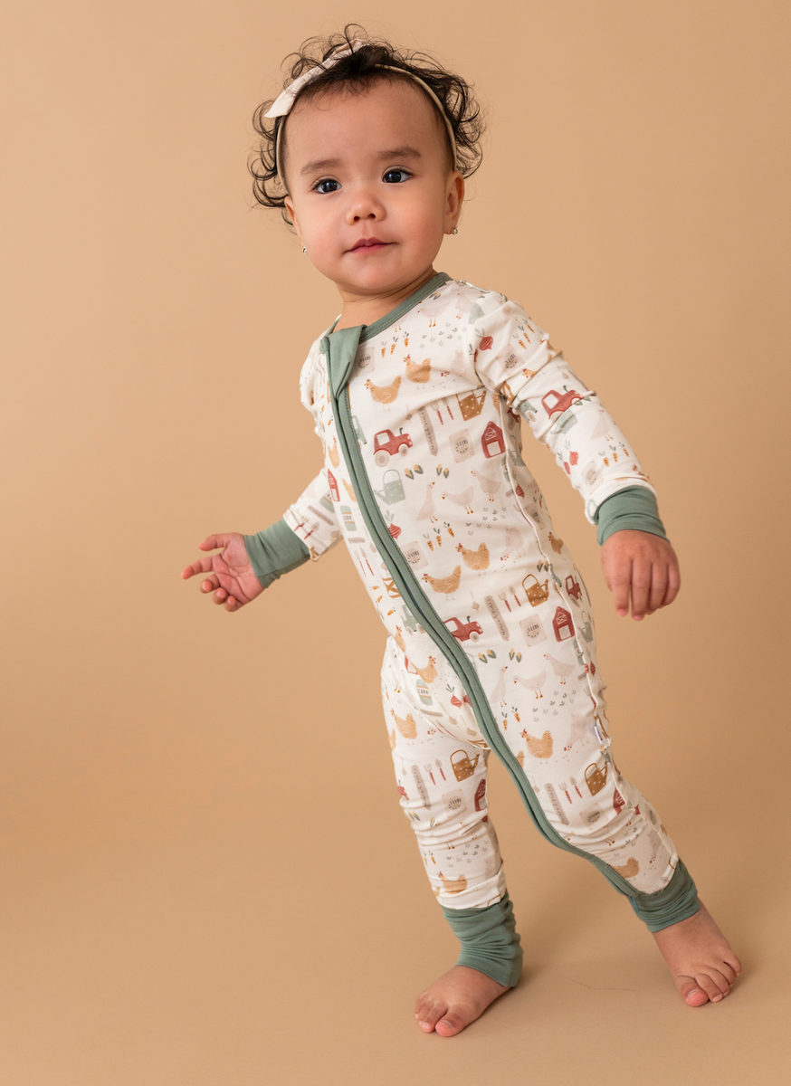 Baby Bamboo Pajamas - Bamboo Sleeper - On The Farm : 12-18m