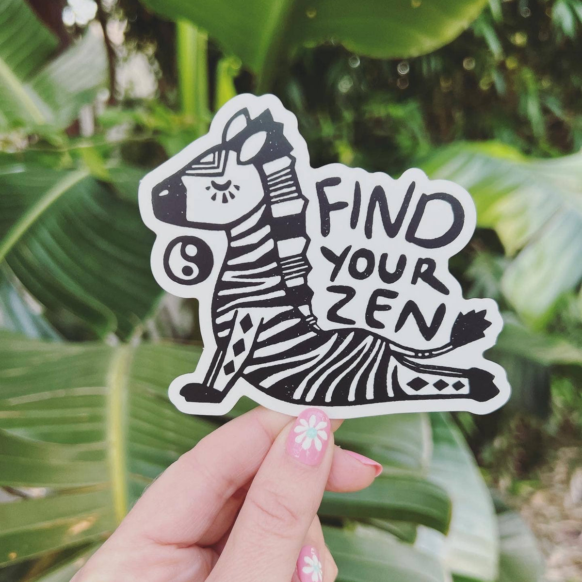 Zen Zebra Decorative Stickers, Yoga Sticker
