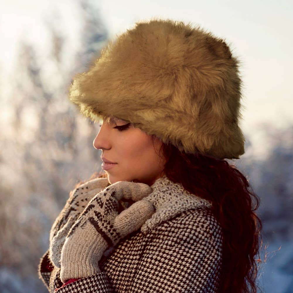 Fuzzy pink Faux Fur Bucket Hat