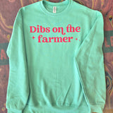 Dibs on the Farmer (only size small!) Crew - Turquoise - Candle Queen Candles