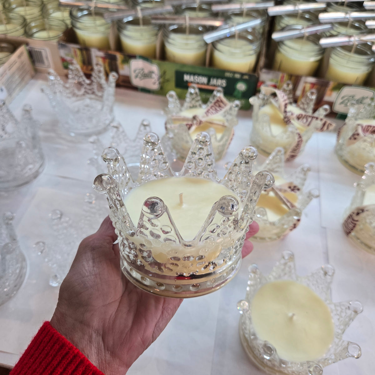 SOLD OUT!! Preorders only! In stock 12/17th.  Crown Glass Candles