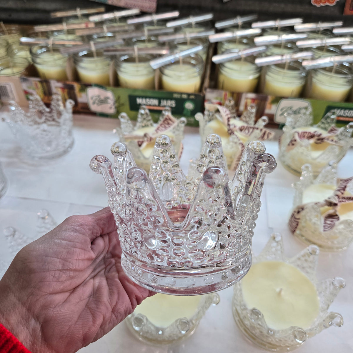 SOLD OUT!! Preorders only! In stock 12/17th.  Crown Glass Candles