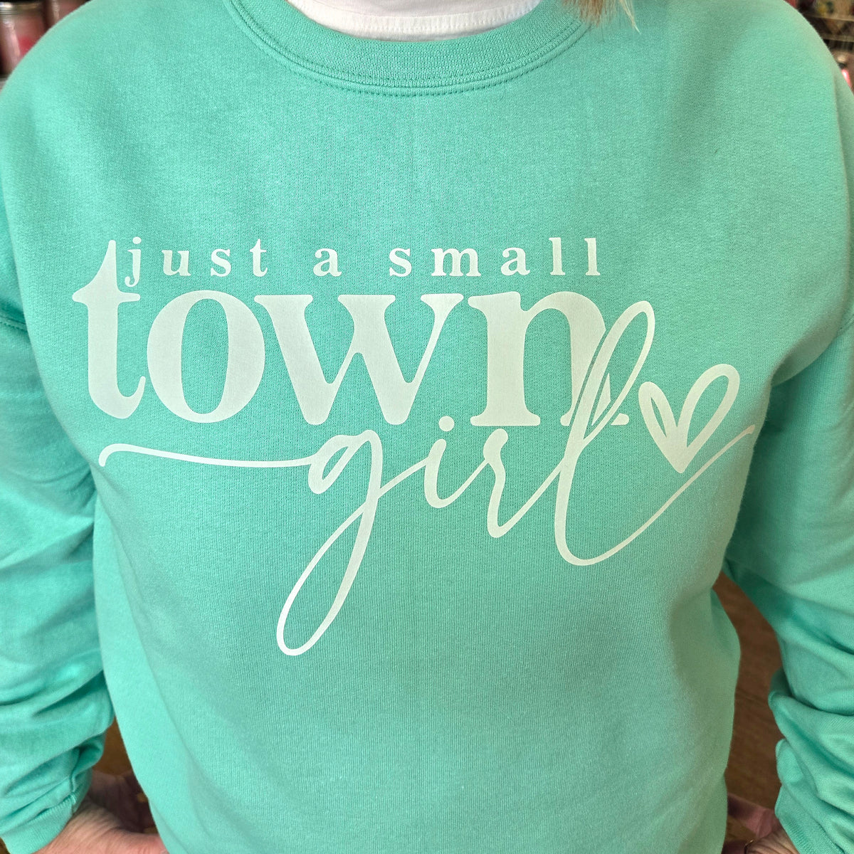 Just a Small Town Girl Crew - Turquoise - Candle Queen Candles