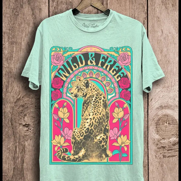 Wild Spirit or Wild & Free Leopards tee