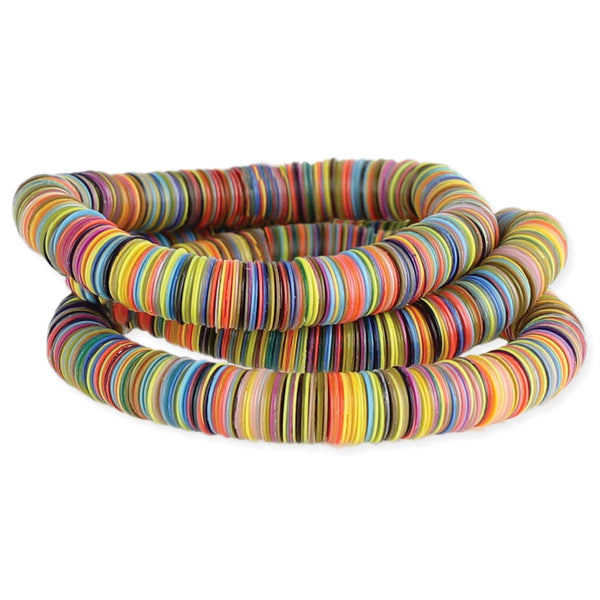 Multicolor Large Heishi Bracelet Set of 3