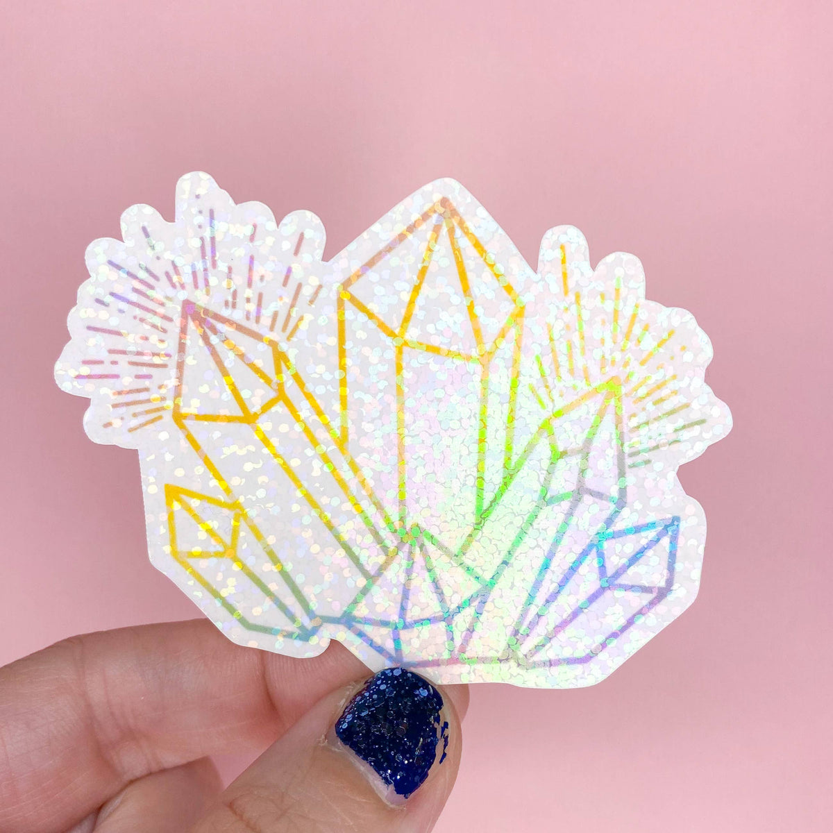 Holographic Glitter Rainbow Crystal Sticker