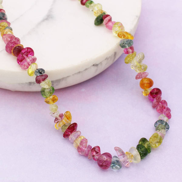 Sea Glass Rainbow Glass Bead Necklace