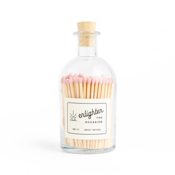 Apothecary Jar with Baby Pink Matchsticks