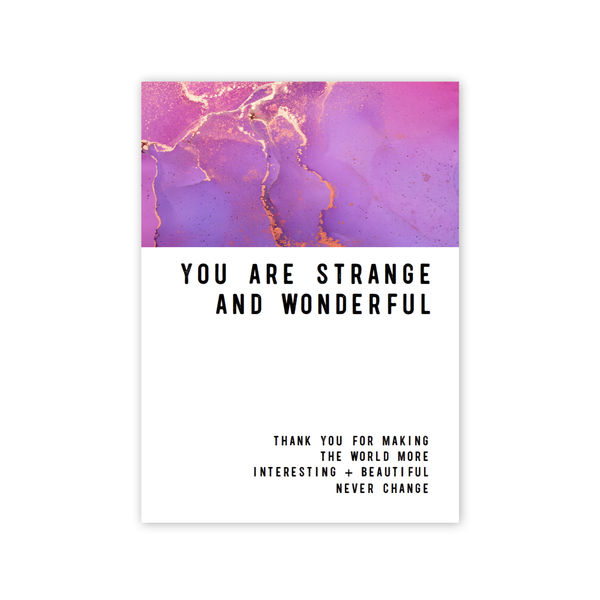 Strange + Wonderful Greeting Card (solid in 6pk)