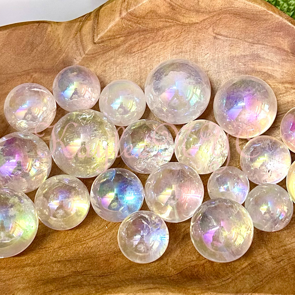 Angel Aura Clear Quartz Spheres Crystal small sphere Ball Healing
