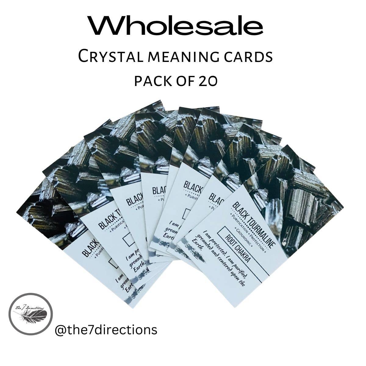 A-B Wholesale Pack of 20 crystal meaning cards (ONE DESIGN): Angel Aura