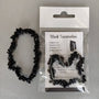 Chip Gemstone / Crystal Stretch Bracelet with FREE Info Card: Black Tourmaline