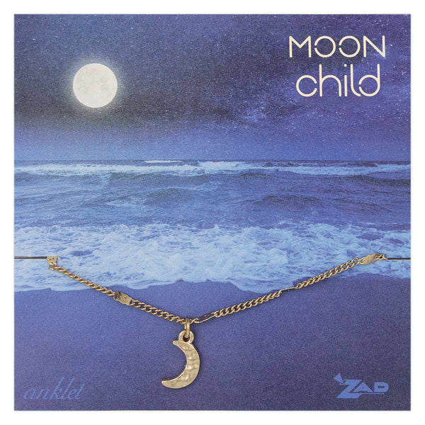 Moon Child Crescent Moon Charm Anklet