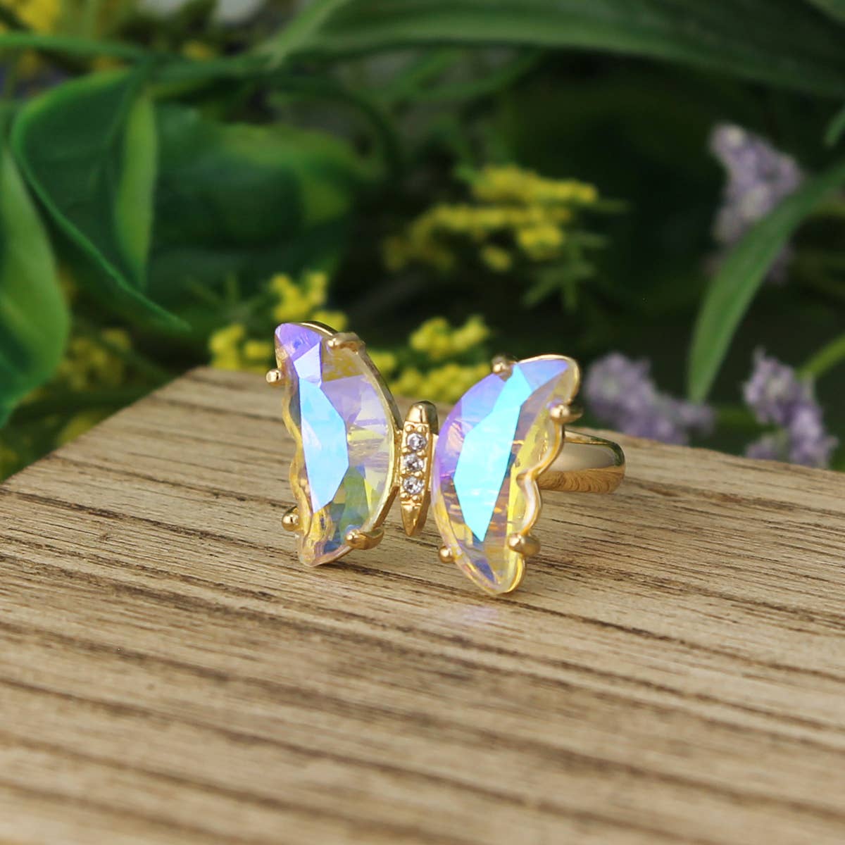 Crystal Wings Butterfly Ring