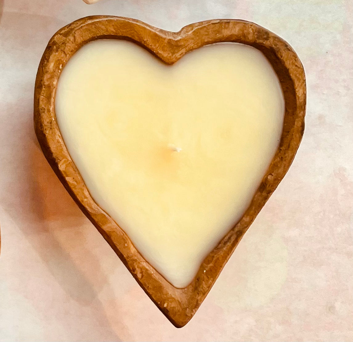 Small Heart Dough Bowl Candle