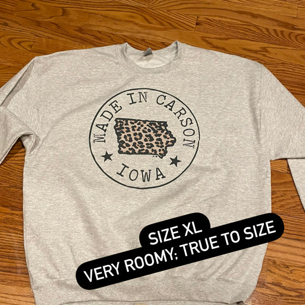 Made in Carson, Iowa sweatshirt SM to 3XL - Candle Queen Candles