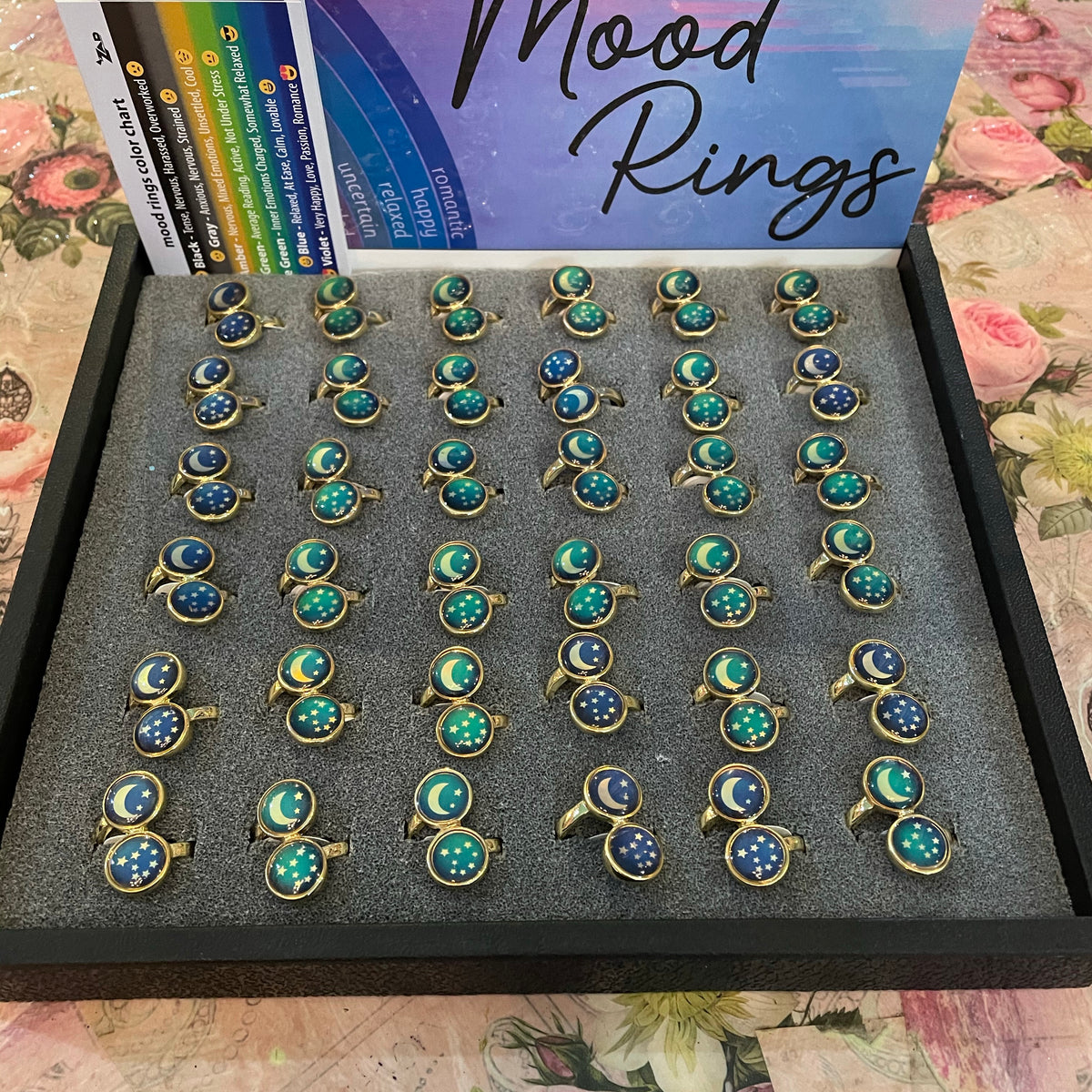 Moon and stars mood ring – Candle Queen Candles