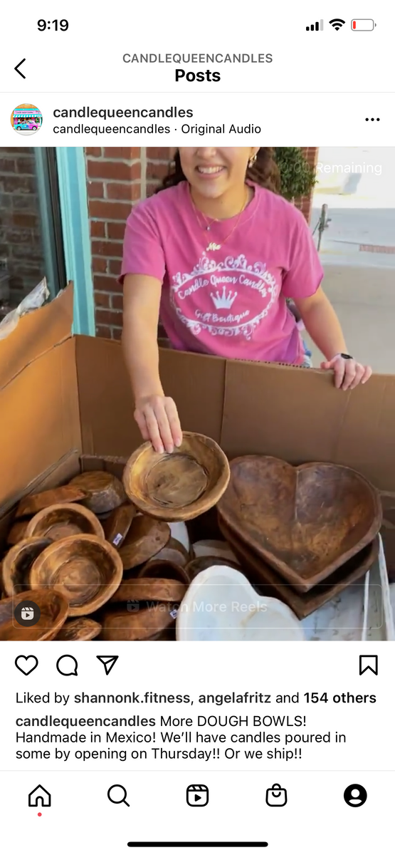 Round dough bowl candles 4”-6” diameter