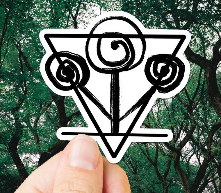 Capricorn Symbol with Constellation and Earth Element Vinyl Stickers, 2 stickers